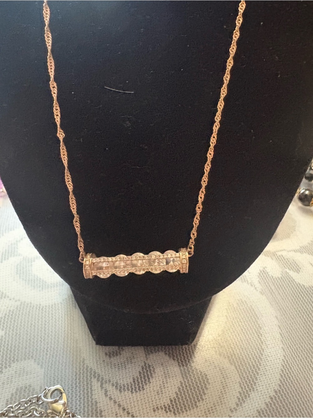 Rose Gold Bar Pendant Necklace - Women Jewelry